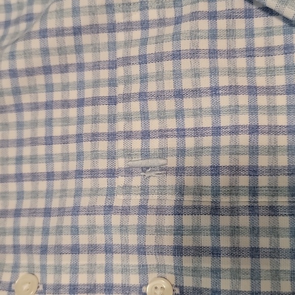 Boys Johnnie O performance dress shirt blue plaid size 12 - Picture 2 of 3